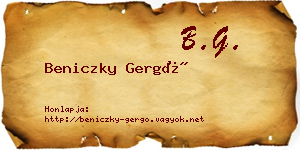 Beniczky Gergő névjegykártya