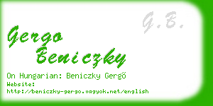 gergo beniczky business card