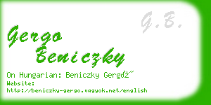 gergo beniczky business card